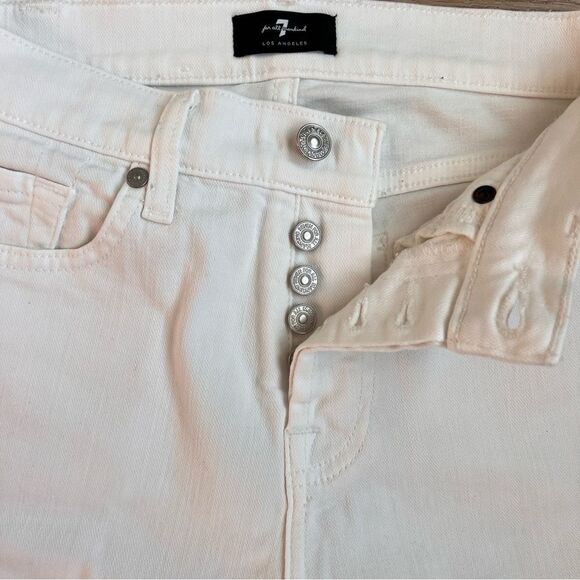 7 For All Mankind Josefina White High-Rise Slim Jeans Size 24 - Picture 7 of 8